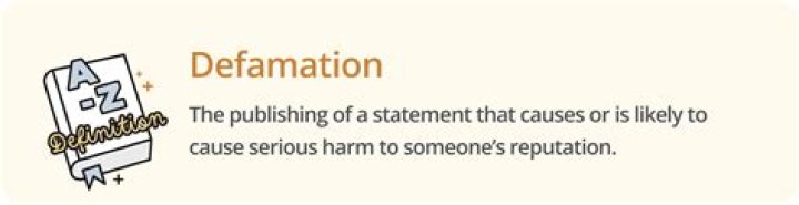 What defamation means