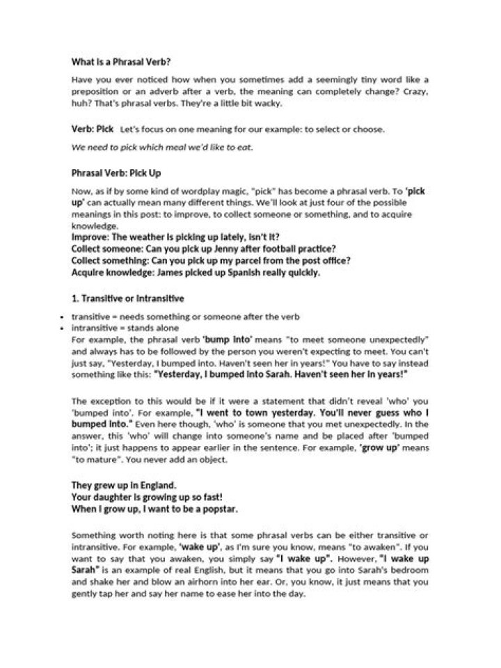 What is a phrasal verb PDF?